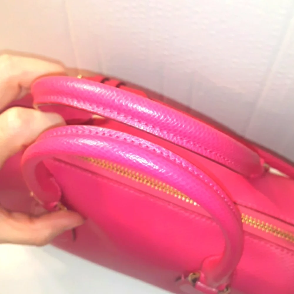 ☆Gorgeous ☆Brand New COACH Ruby Pink Leather Mini Bennett Satchel X-Body - Picture 8 of 16